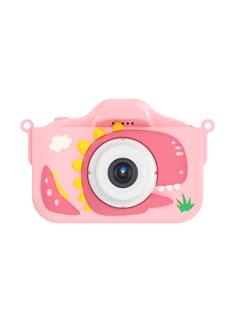 Cute 96MP Kids Digital Camera Mini Photography X13S Pink Tyrannosaurus Rex