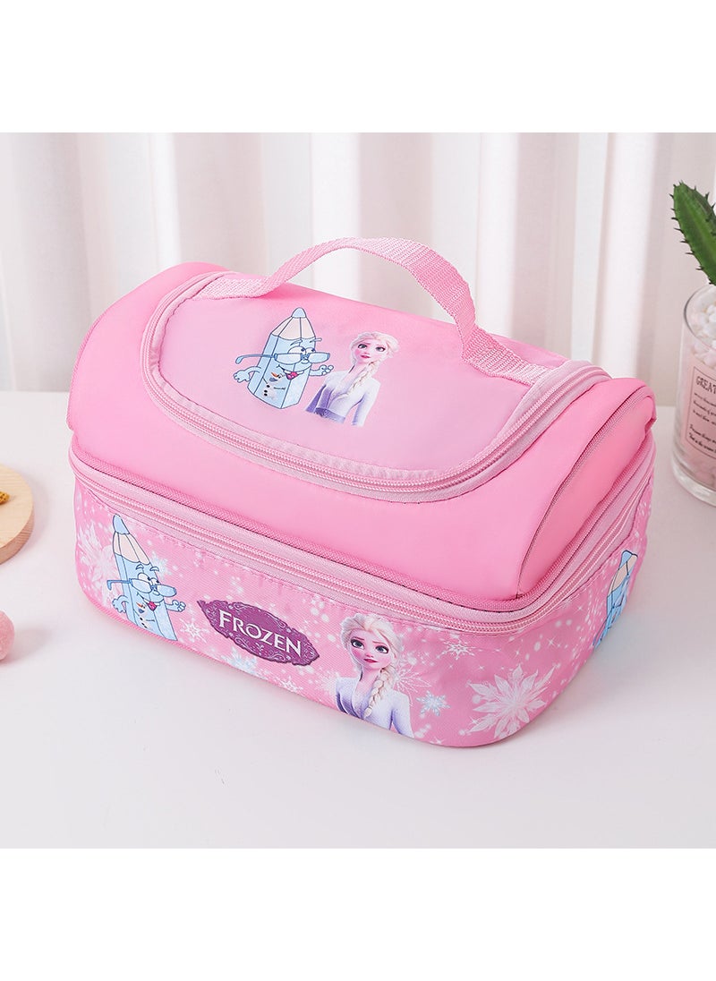 1 x 5 pcs Cute Cartoon Insulated Lunch Bag No. 4 Powder Ice and Snow