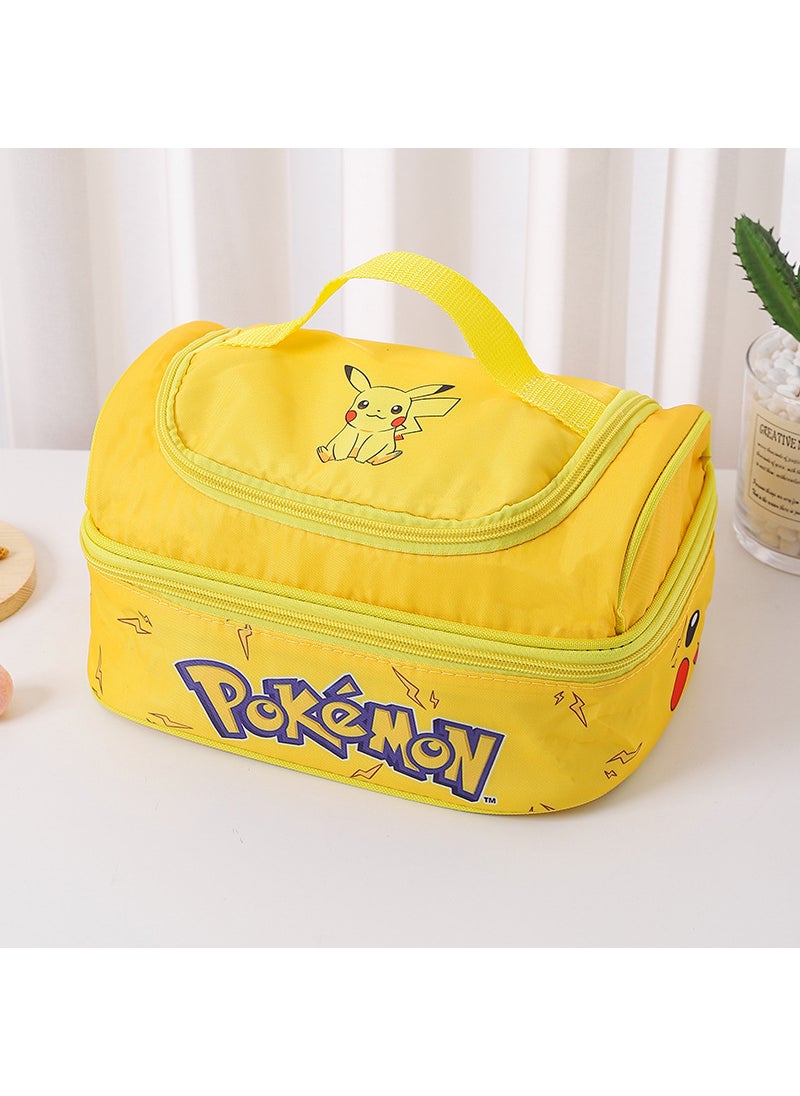 1 x 5 pcs Cute Cartoon Insulated Lunch Bag No. 6 Yellow Picachu