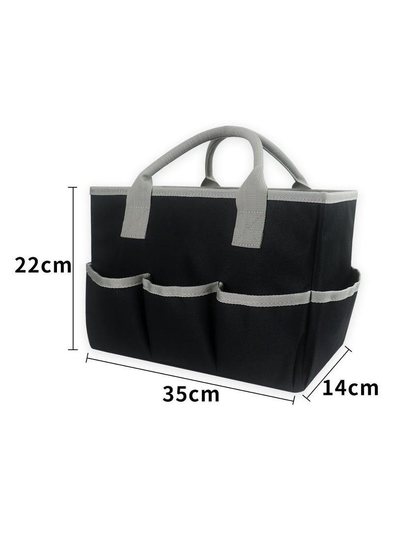 1 x 5 pcs Multi-Pocket Storage Bag for Toys and Crafts Black gray