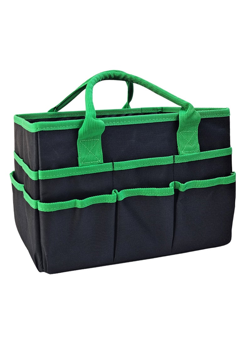 1 x 5 pcs Multi-Pocket Storage Bag for Toys and Crafts Black Green