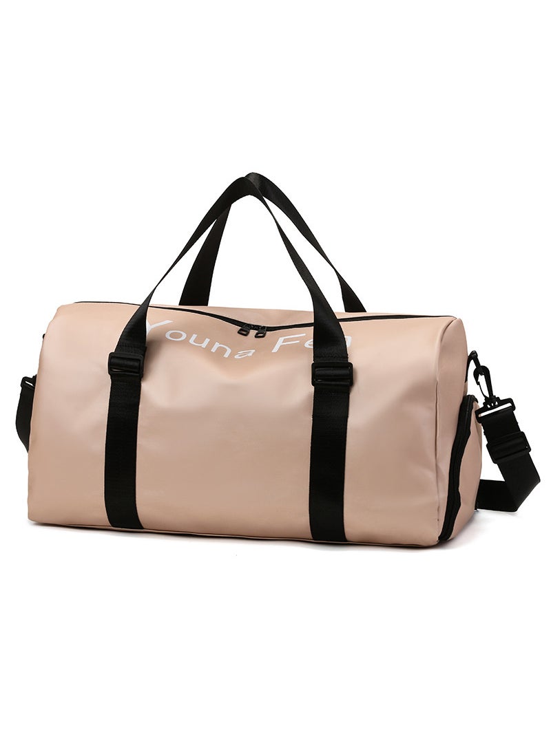 New Gym Bag Clothes Storage Bag Duffel Bag Waterproof Short-distance Luggage Bag Shoulder Bag Portable Short-distance Travel Bag Rose Gold