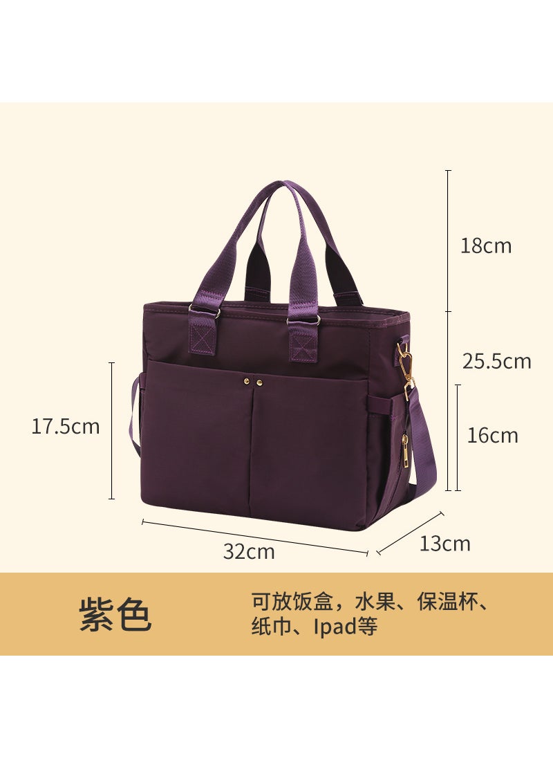 1 x 5 pcs New Insulated Waterproof Lunch Bag Large Capacity Purple (rivet)