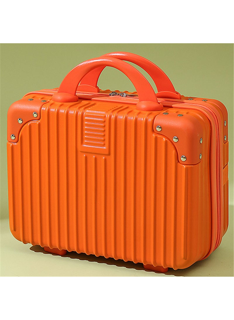 Vintage Mini Luggage Box 16in with Lock Orange