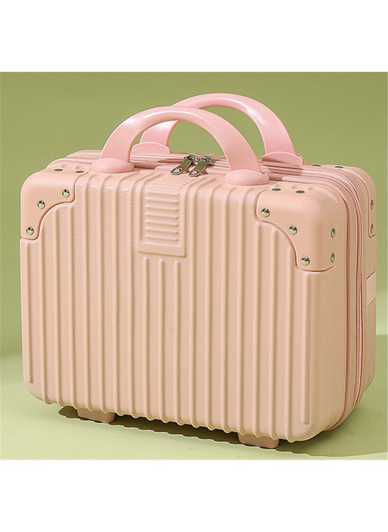 Vintage Mini Luggage Box 16in with Lock Light pink