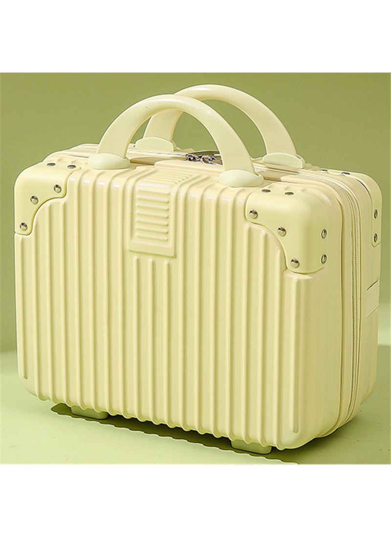 Vintage Mini Luggage Box 16in with Lock Yellow