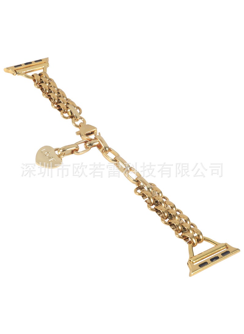 1 x 5 pcs Zinc Alloy Love Pendant Chain for Apple Watch Gold [38/40/41/42(s10)mm]