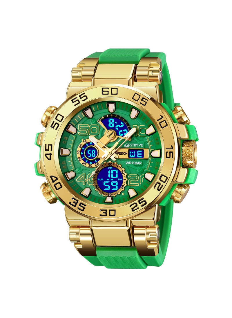 A generation of STRYVE S8030 new sports series luminous electronic 5 degree waterproof mens watch green