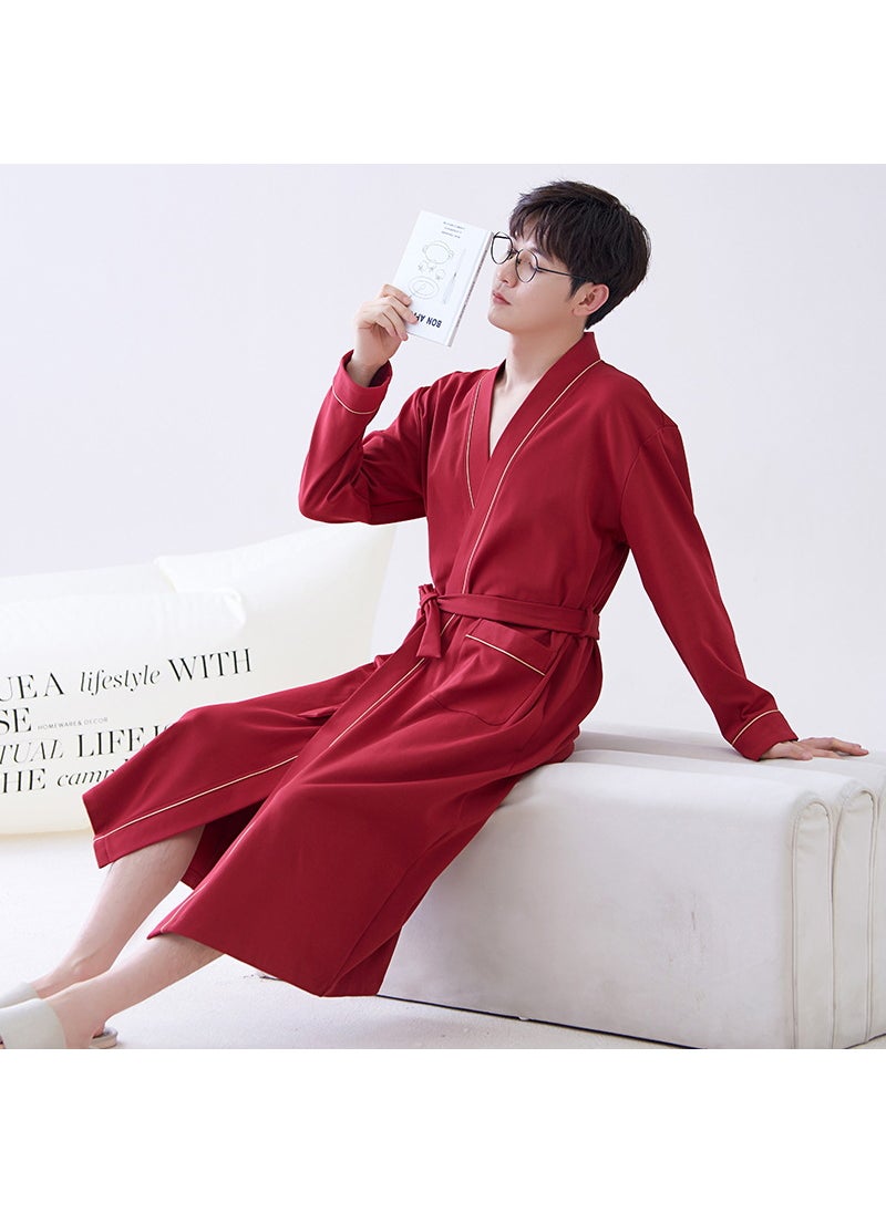 New Autumn Mens Cotton Robe Long Sleeve Z9605 male