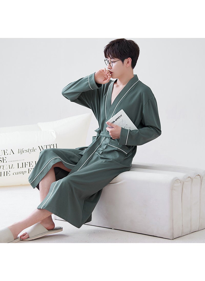 New Autumn Mens Cotton Robe Long Sleeve Z9604 male