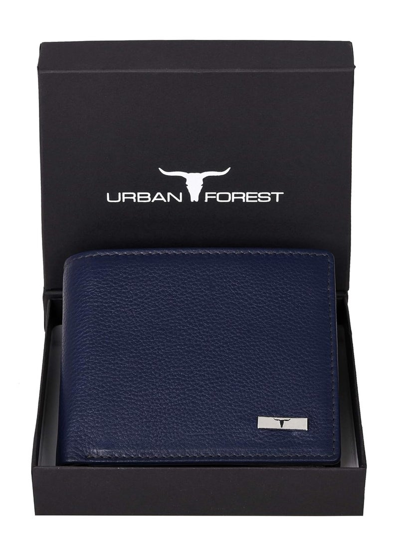 URBAN FOREST Kyle Blue/Grey Leather Wallet for Men