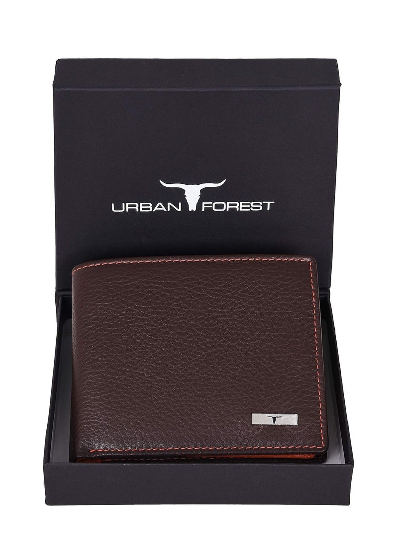 URBAN FOREST Kyle Brown/Orange Leather Wallet for Men