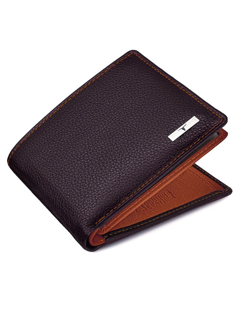 URBAN FOREST Kyle Brown/Orange Leather Wallet for Men