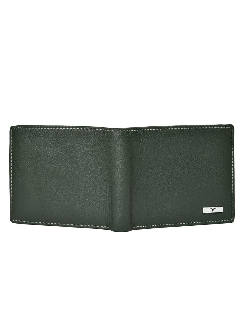 URBAN FOREST Kyle Green/Grey Leather Wallet for Men