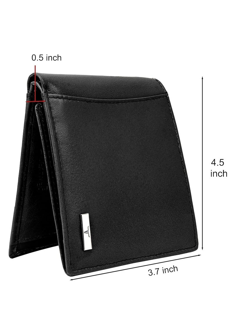 URBAN FOREST Oliver Aniline Black Leather Wallet for Men