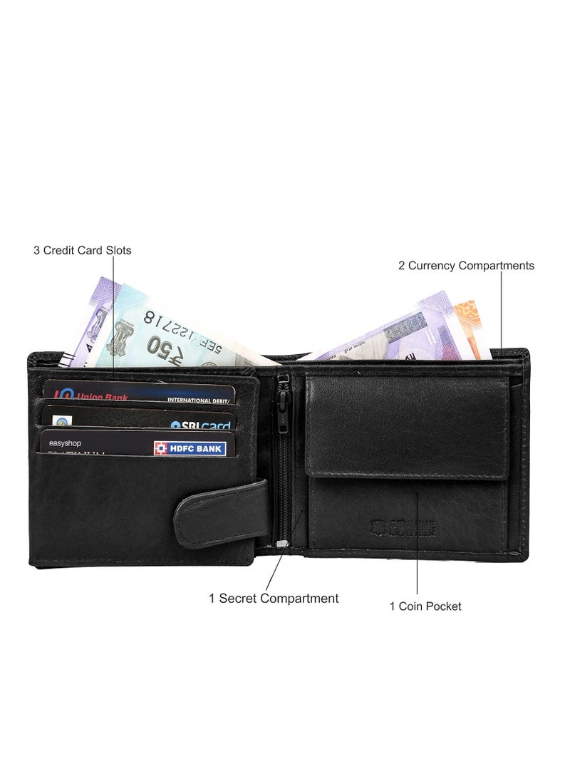 URBAN FOREST Oliver Aniline Black Leather Wallet for Men