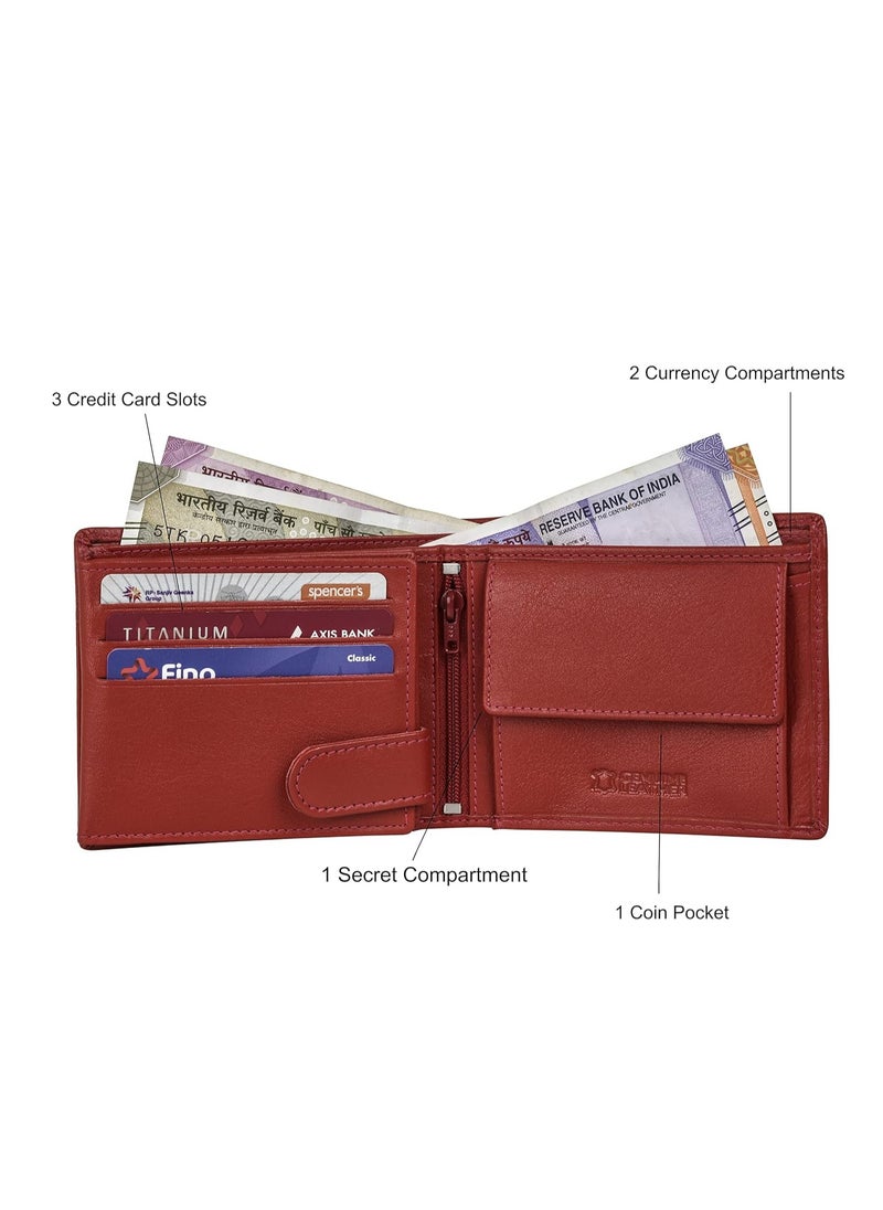 URBAN FOREST Oliver Red Leather Wallet for Men