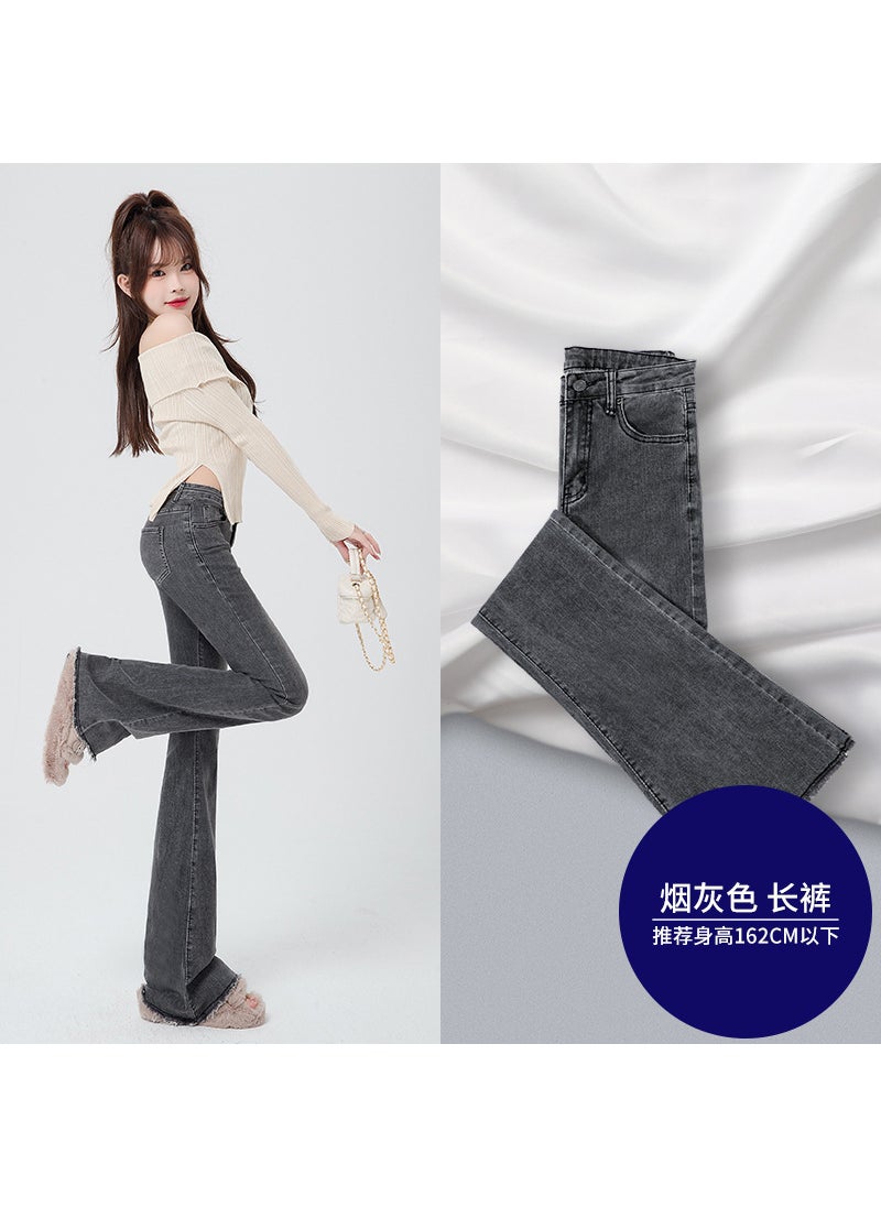 High Waist Slim Vintage Flare Jeans Women Spring 2024 855 soot