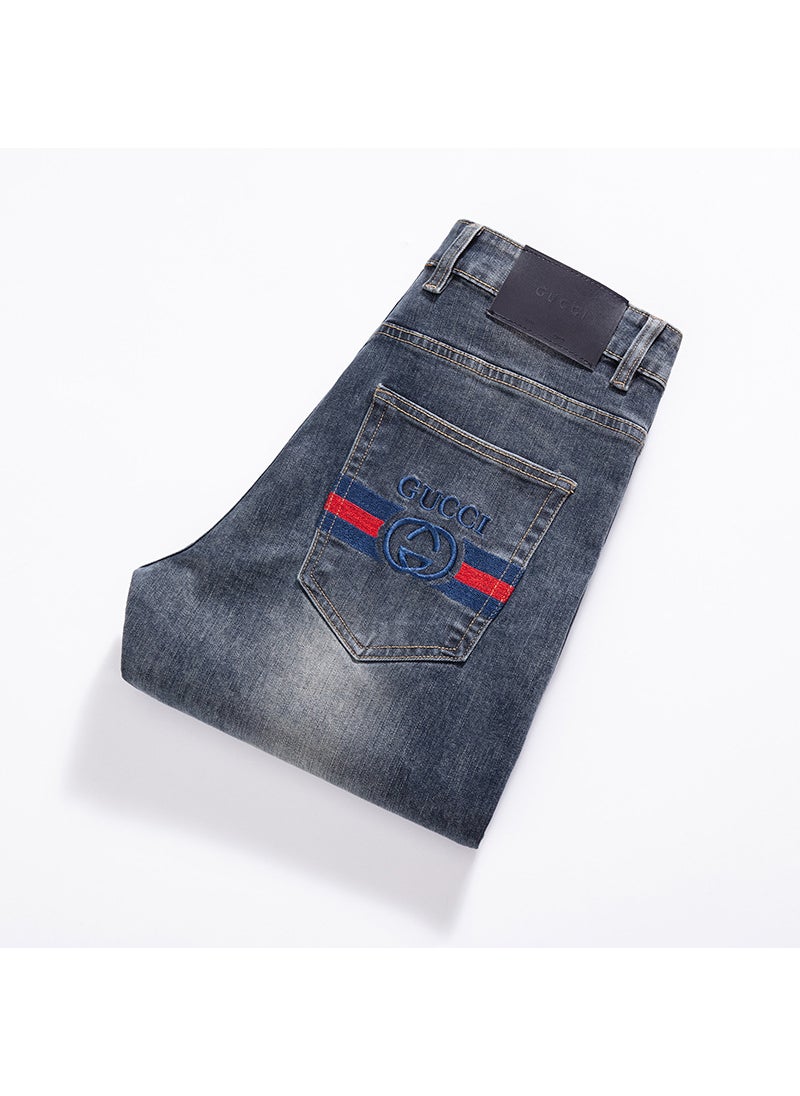 Luxury Slim Fit Mens Denim Jeans Picture color