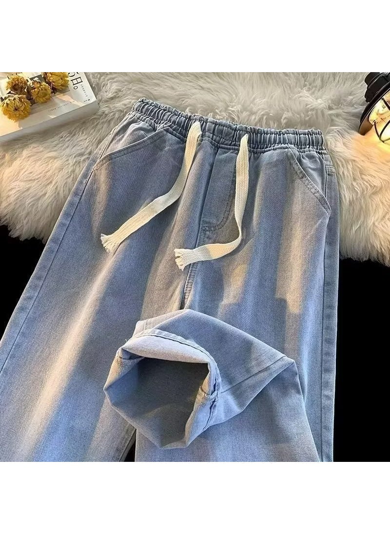 2023 Summer Mens Light Wash Jeans light blue