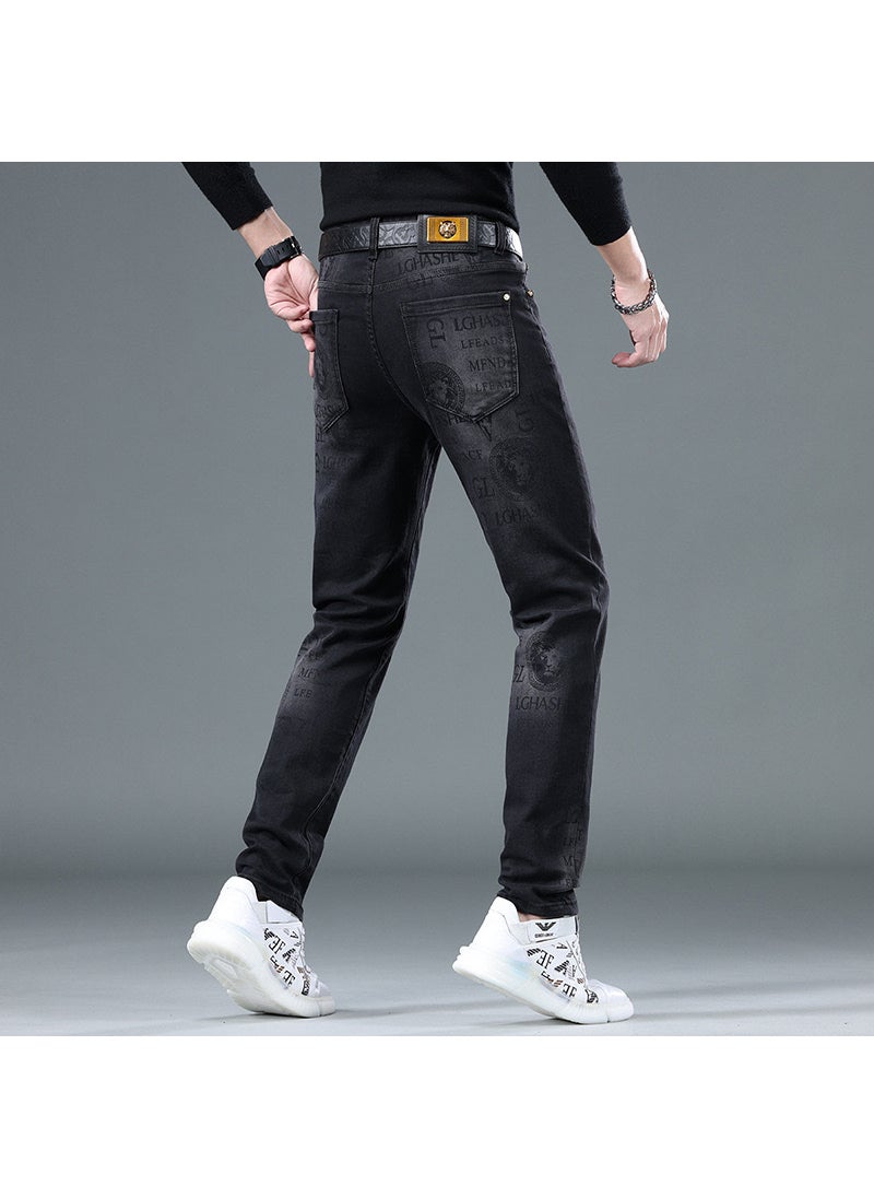 Spring Mens Denim Jeans High-end Retro T1036 Black Grey