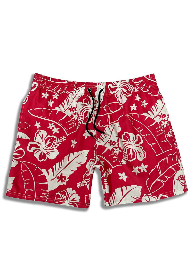 Quick-Dry Casual Mens Shorts for Beach Red