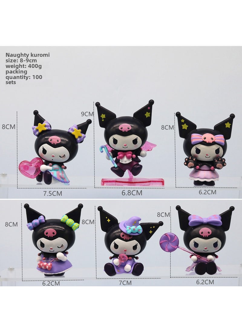 1 x 5 pcs Trick KUROMI Figure Lollipop Melody Gachapon Toy Trick-or-treat coolomi 6-piece set