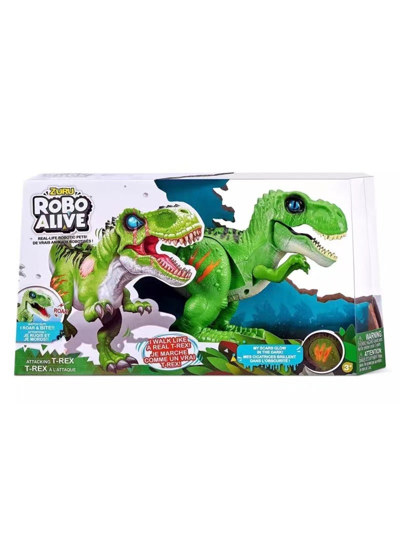 1 x 5 pcs ZURU ROBO Dinosaur Authentic Electric Toy with Realistic Roar Green Electric Tyrannosaurus Rex