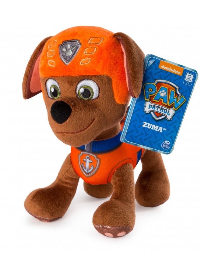 Paw Patrol 8 Zuma Plush Toy, Standing Plush with Stitched Detailing, for Ages 3 and up