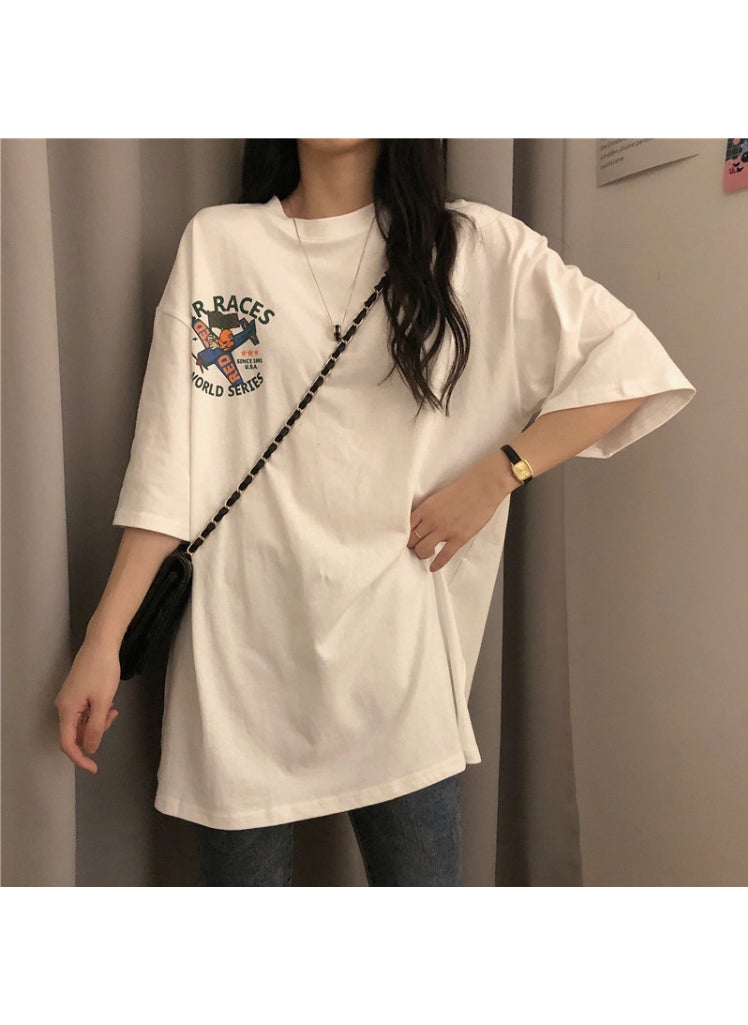 Unique Dual-Print BFF Summer Tees White