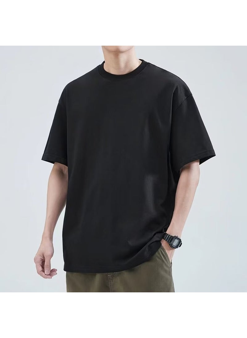 1 x 5 pcs Mens Oversized Basic Tee Summer Casual White Black