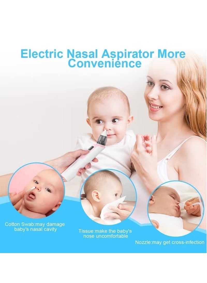 Baby Nasal Aspirator Silent Electric Nose Suction , Waterproof, LED Screen Display, 6 Suction Levels ,2 Sizes Silicone Tips,Professional Baby Nasal Aspirator