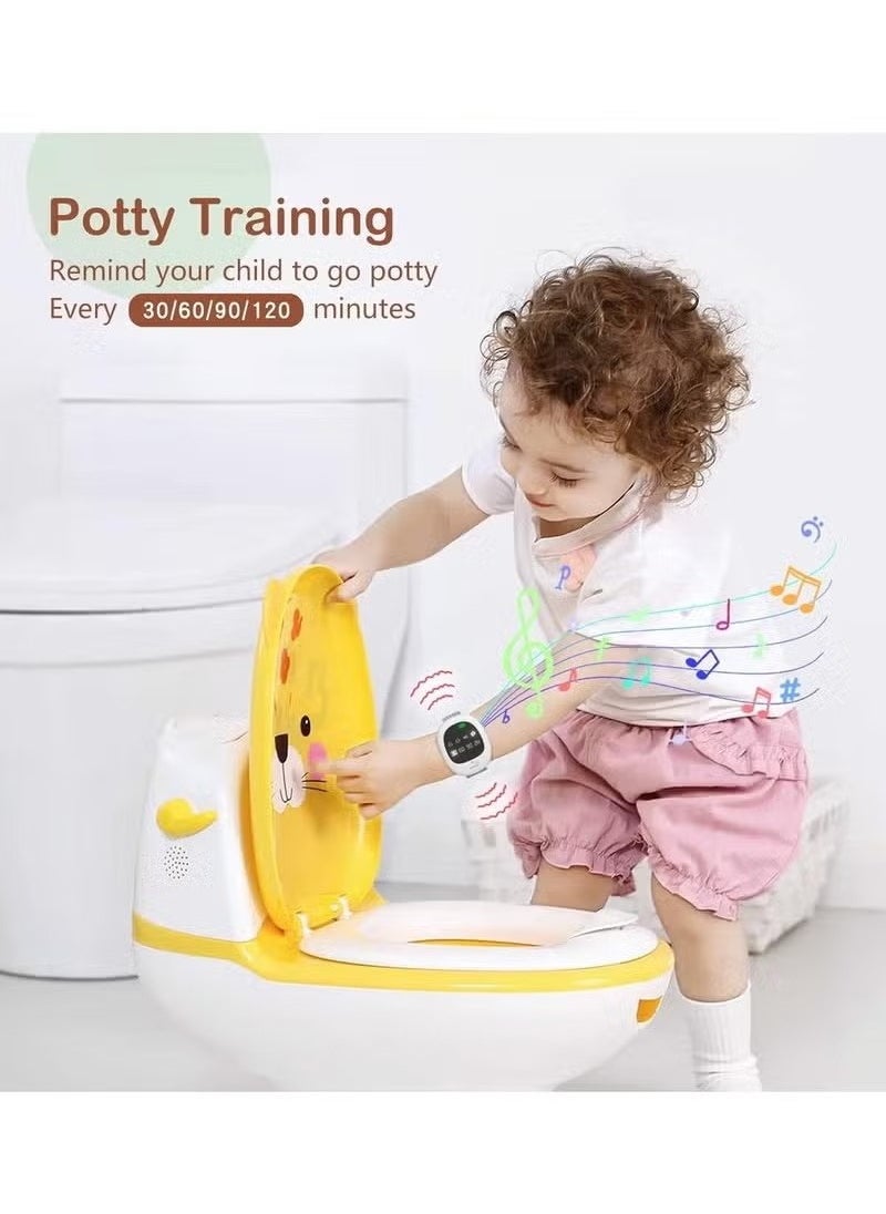 Wireless Bedwetting Alarm Rechargeable Potty Trainer Bedwetting Alert Watch for Children and Elderly with Music and Light Vibration