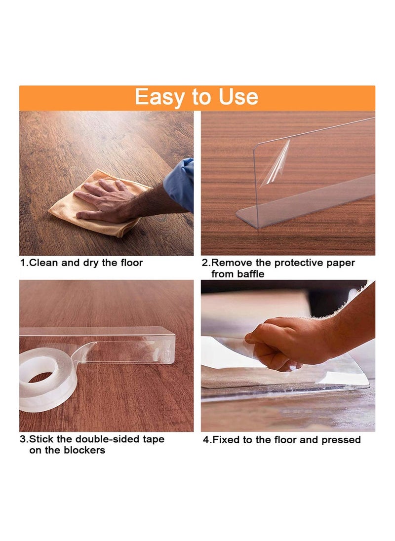 5-Pack Clear Furniture Blockers, Adjustable Pet Baffle Boards with Strong Adhesive, Prevents Items from Sliding Under Sofas, Beds, and Other Furniture. Ideal for Keeping Spaces Tidy.