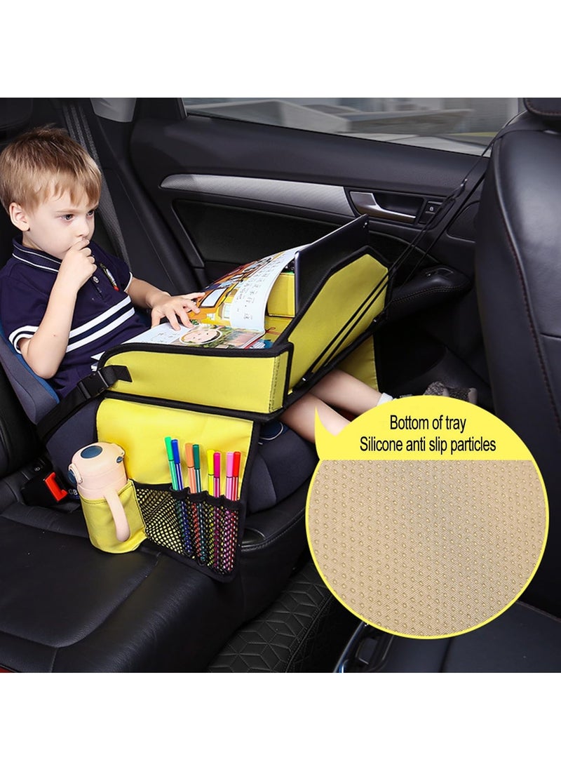 Kids Car Travel Tray - Kids Travel Car Seat Tray with Loading Straps, Toddler Car Seat Activity Tray, Kids Lap Tray for Cars and Planes (Little Lion)