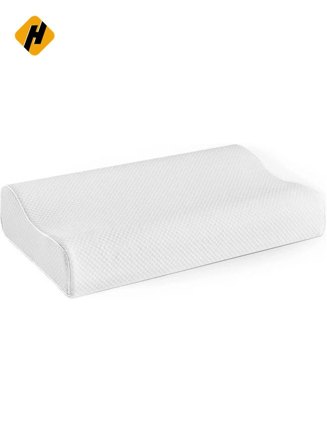 Cervical Memory Foam Bed Pillow with 2 Adjustable Height, 61x35.6x11.9cm, Ergonomically Designed Contour Sleeping Pillows with Washable Pillow Cover for Side Sleepers with Shoulder & Cervical Pain