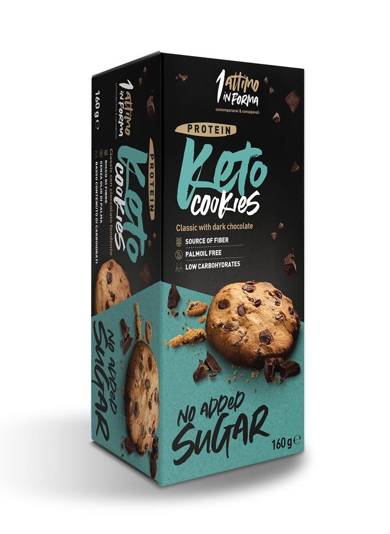 Classic Keto Cookies with Dark Chocolate | 14% Protein, Low Carb, High Fiber