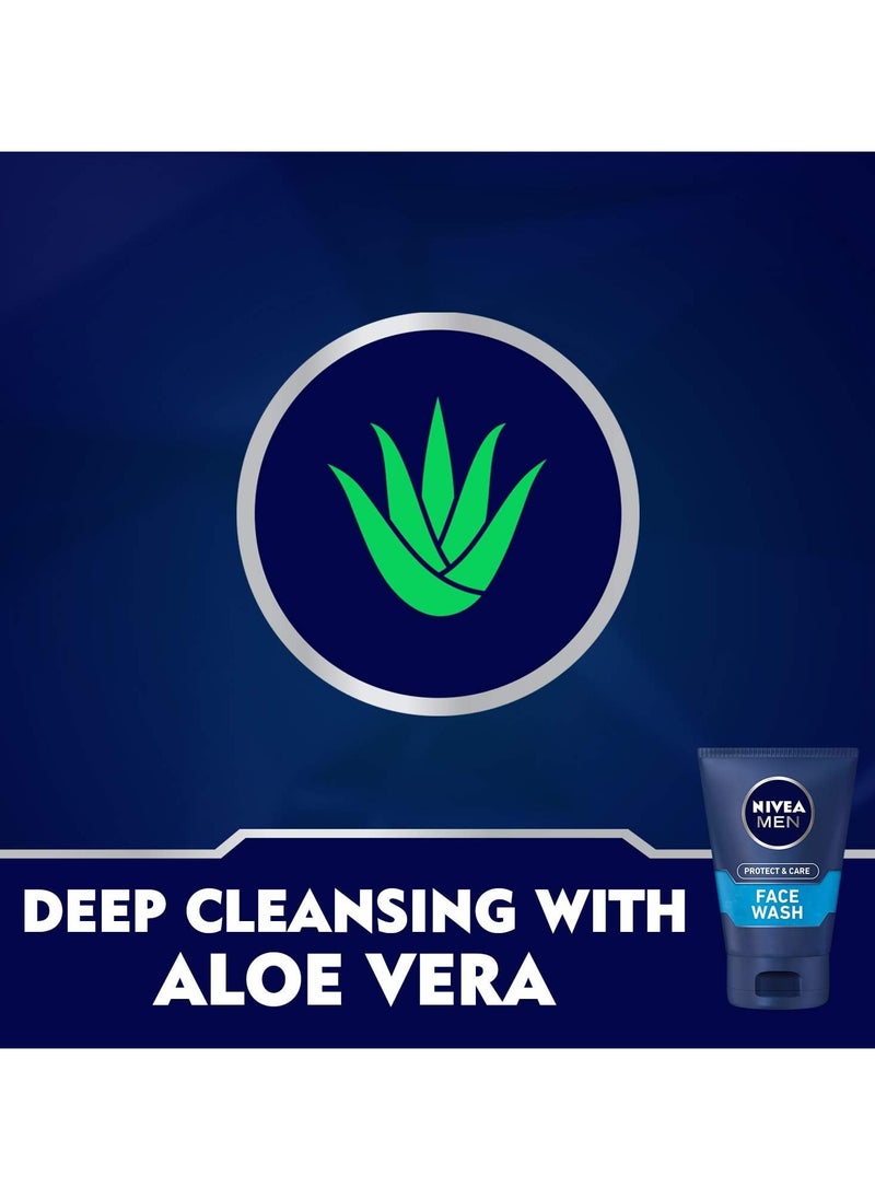 Protect And Care Refreshing Face Wash For Men With Aloe Vera Orignal 100ml