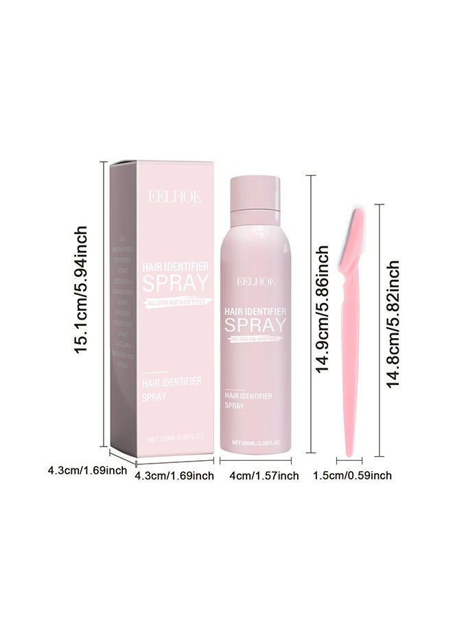 Hair Identifier Spray, Hair Identifier Spray for Face Shaving Dermaplaning, White Dermaplaning Spray, Dermaplaning Face Spray Powder, Skin Hair Identifier Spray