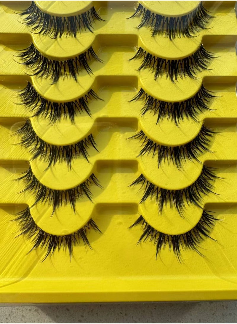 Reusable Natural Curl False Eyelashes Ladies Party False Eyelashes (9 pairs)