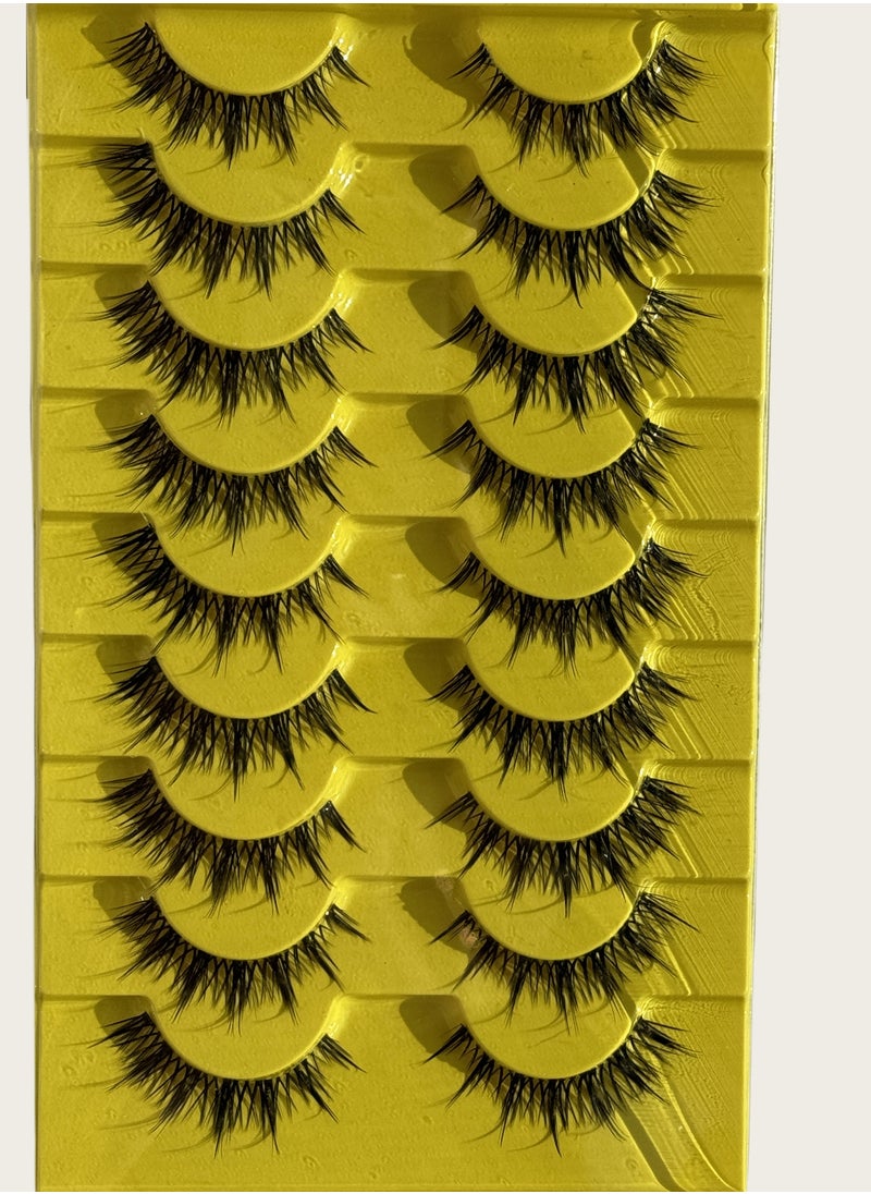 Reusable Natural Curl False Eyelashes Ladies Party False Eyelashes (9 pairs)