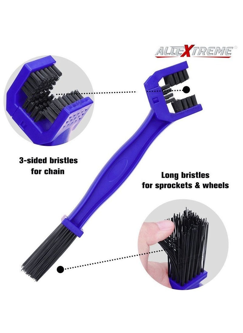 AllExtreme ‎CYL-06-T Multi-Purpose Bike Chain Cleaner Brush with Soft & Long Bristles Ideal for Quick Cleaning of Cycles, Motorcycles (Blue)