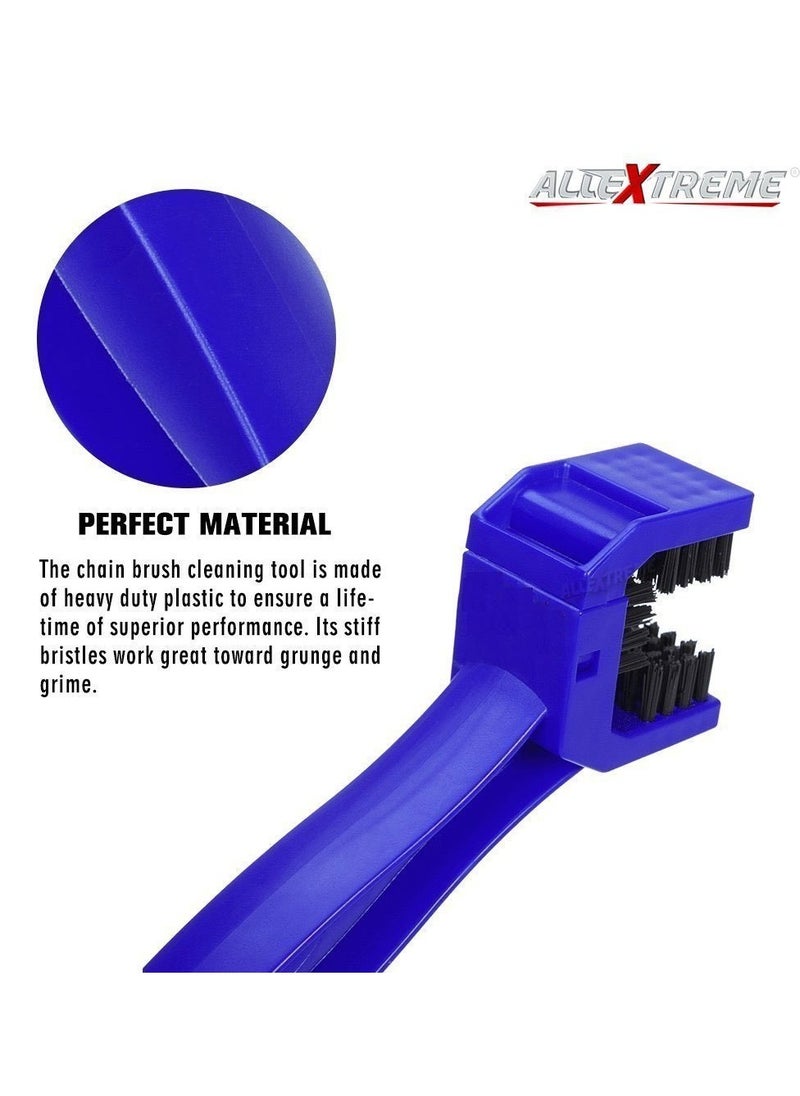 AllExtreme ‎CYL-06-T Multi-Purpose Bike Chain Cleaner Brush with Soft & Long Bristles Ideal for Quick Cleaning of Cycles, Motorcycles (Blue)