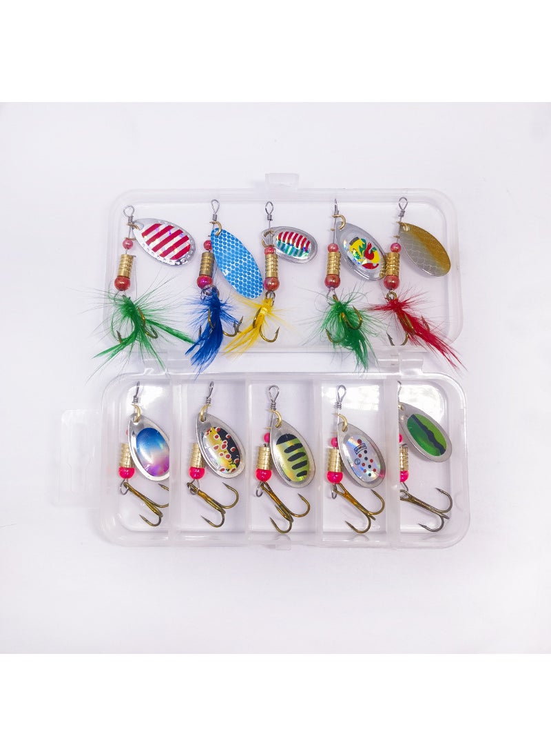 Rotating Metal Sequins Hand-Cast Lures 10-Pack Style 2 (ten boxes)