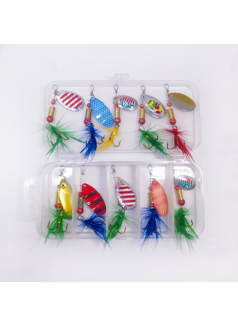 Rotating Metal Sequins Hand-Cast Lures 10-Pack Style 3 (ten boxes)