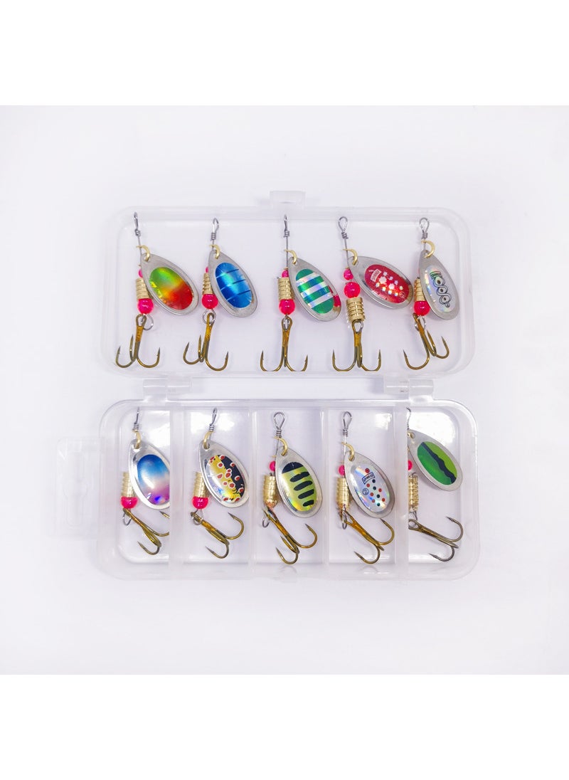 Rotating Metal Sequins Hand-Cast Lures 10-Pack Style 1 (ten boxes)