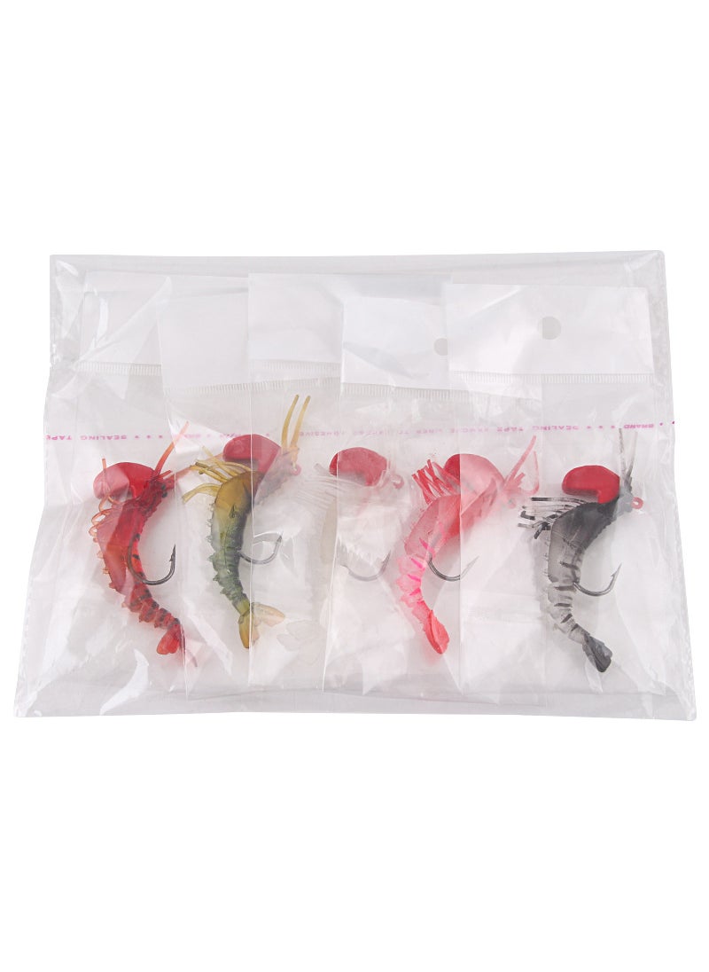 Luminous Shrimp Soft Bait Lead Sinker Lure OPP bag six color suit