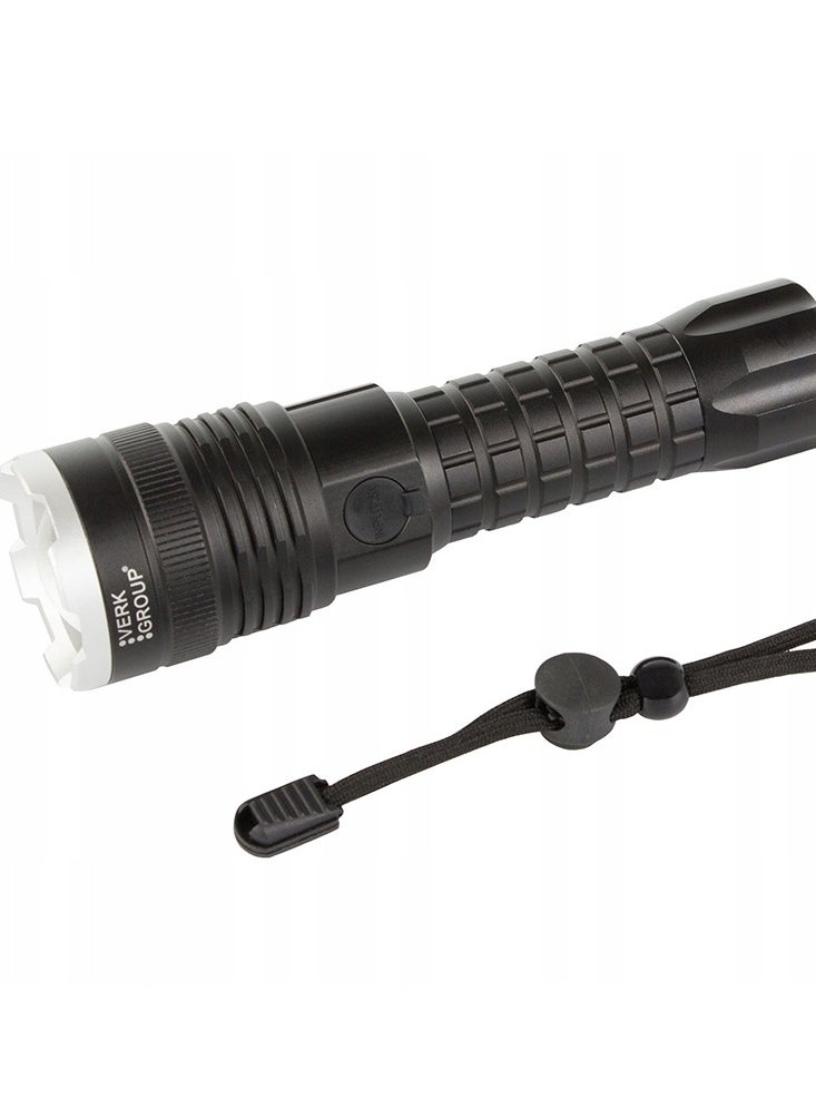 High-Powered Flashlight | Cree XHP90 LED Torch | Durable Aluminum Alloy Zoomable Light | Ultra-Bright Long-Range Beam | Waterproof Rechargeable Telescopic Penlight for Camping & Outdoor Use