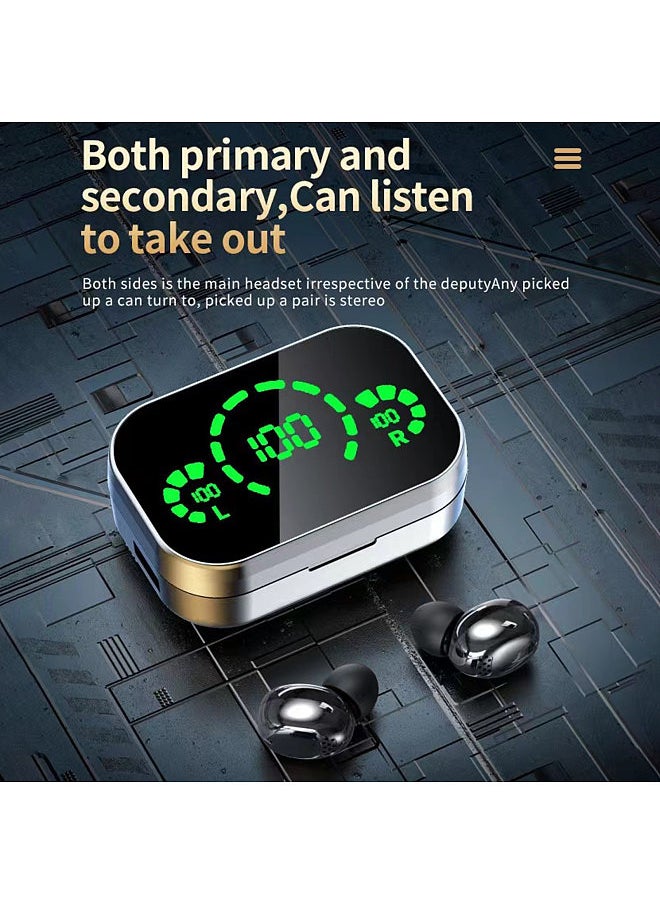 YD04 Stereo Wireless Earbuds Noise Reduction BT Earphones in-Ear Headphones with LED-Digital Display Touch-Control Earbuds 1200mAh Charging Case