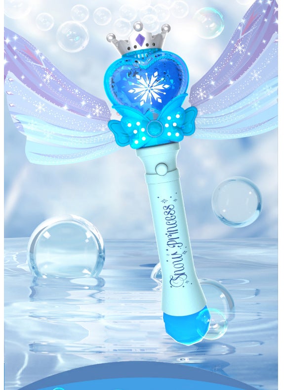 Authentic Disney Princess Bubble Wand with Sound  Light 88021 blue bubble magic wand color box